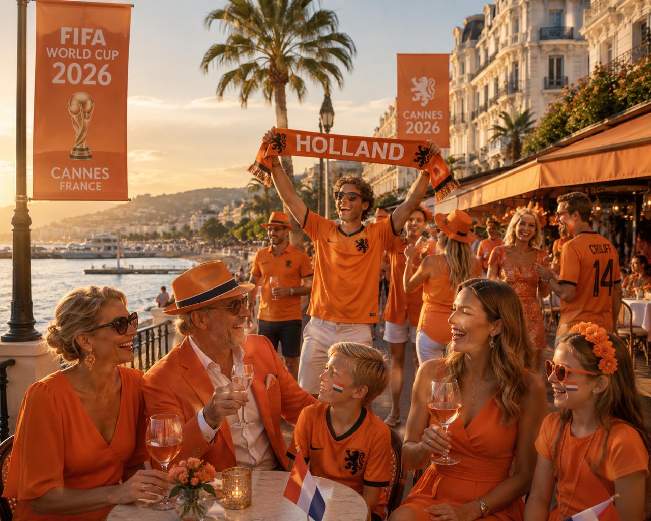 Samenkomen voor WK Voetbal Nederland - Zweden